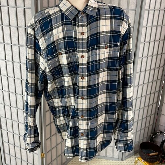 American Eagle Men’s Blue Plaid Long Sleeve Button Up Shirt XL, Slim Fit - Picture 1 of 8